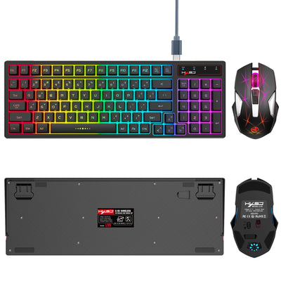 Wireless Keyboard & Mouse Combo – Rechargeable 2.4G, RGB Backlit, Adjustable DPI, Compact 96-Key Set